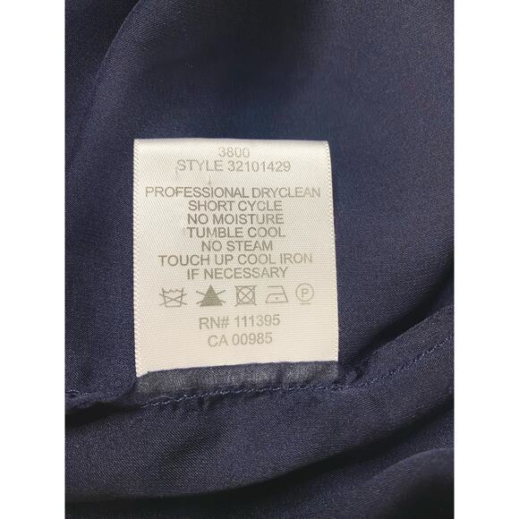 TORY BURCH Navy Sheer Floral Silk Ruffle Sleeveless Dress US 2 - Picture 14 of 14